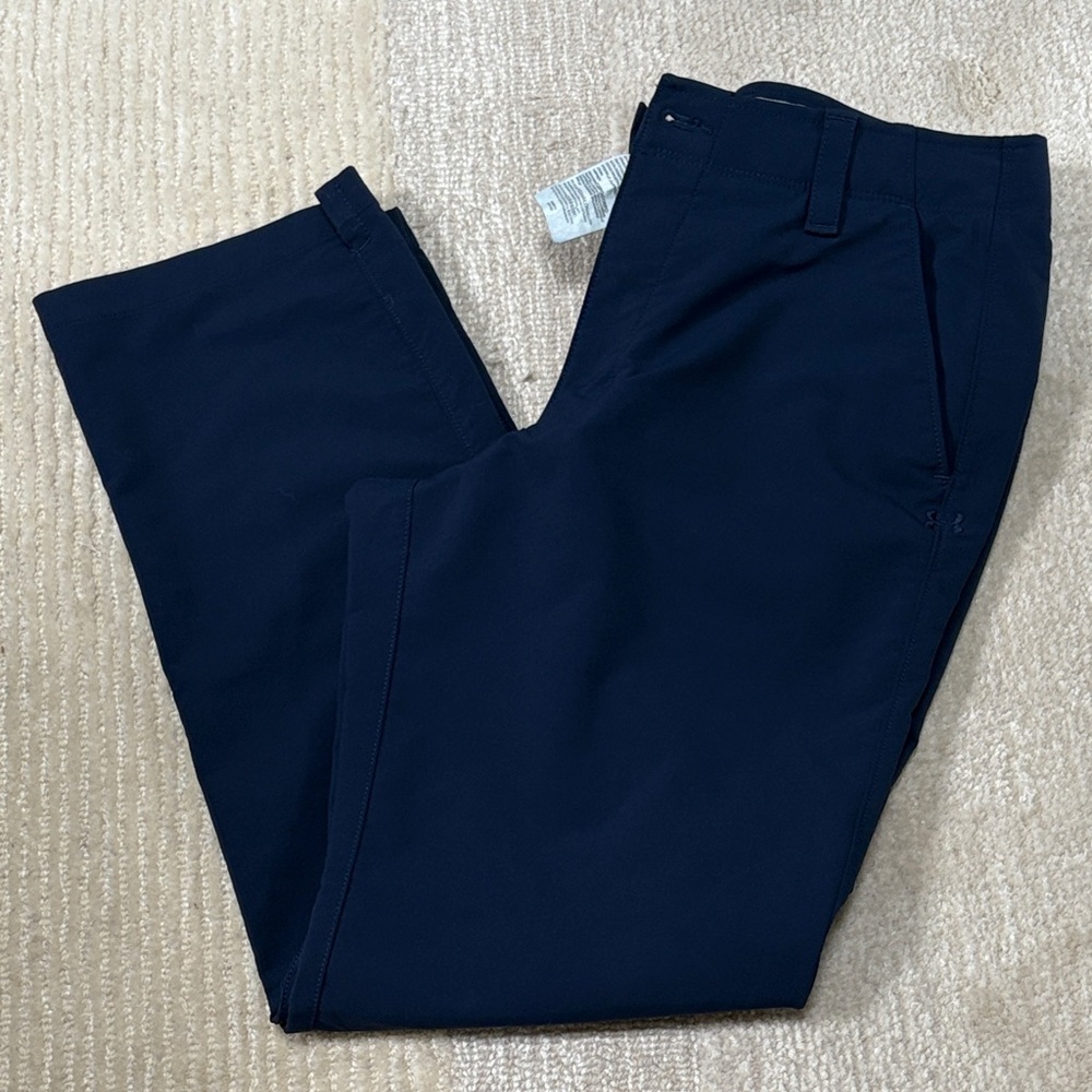 UNDER ARMOUR UA Men Tech Golf Pants Loose Fit Navy Blue (Size 32x30)